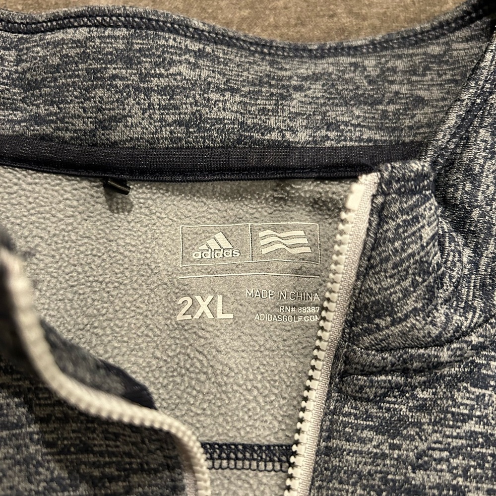 Adidas Navy Heather Quarter-Zip Pullover - Picture 2 of 4